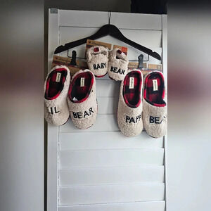 Christmas Dearfoams Family Slippers Baby 3-6 months Lil 2-3 years Papa  Bear 10"